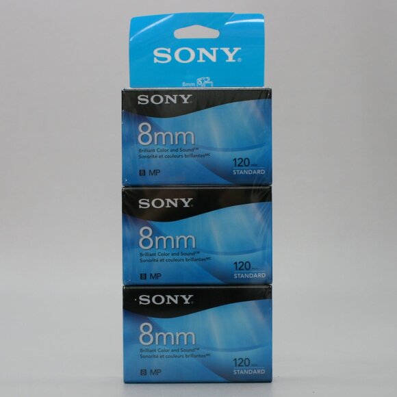 3 Sony 8mm 120 min MP Standard Camcorder Blank Video8 Tapes New Sealed P6120MPR